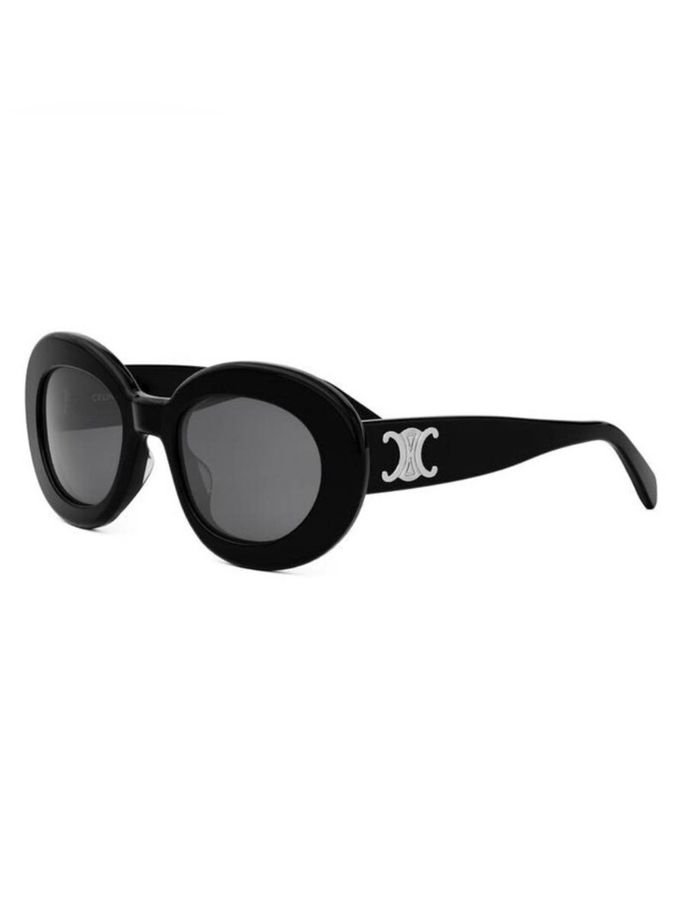 Celine Black Round Logo-Detail Sunglasses